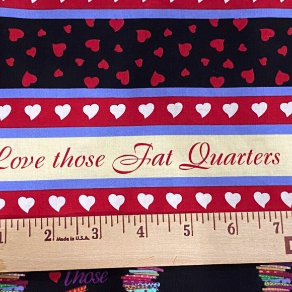 1+1= 2 YDS Fabric Love Those Fat Quarters Scattered Ladies & Borders Becky & Me - Picture 3 of 13